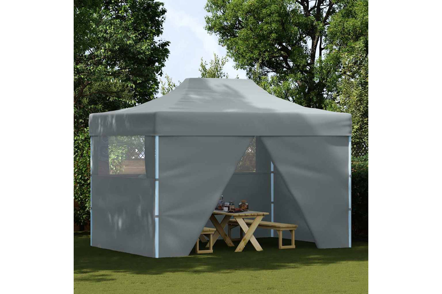 Vidaxl 48897 Professional Folding Party Tent With 4 Sidewalls 3x4 M Steel Anthracite-2
