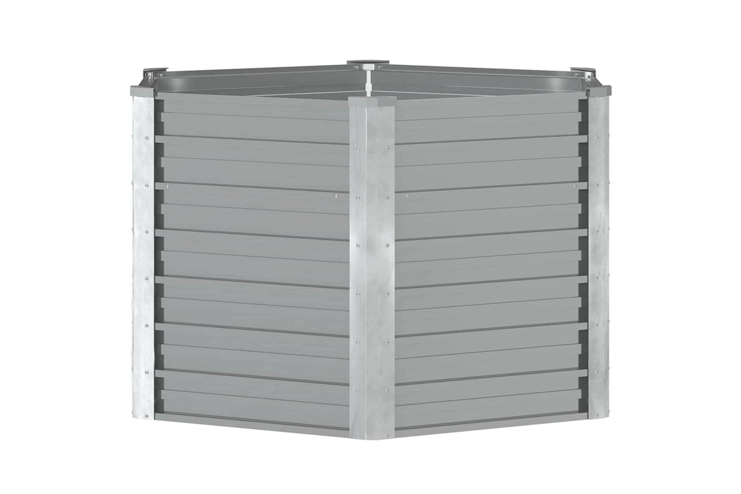 Vidaxl Garden Raised Bed Galvanised Steel 129x129x77 Cm Grey-5