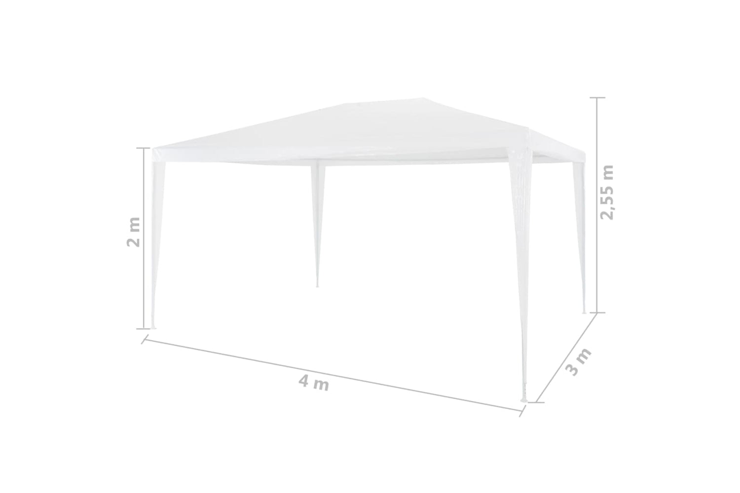 Vidaxl 45078 Partytent 3x4 M White-6
