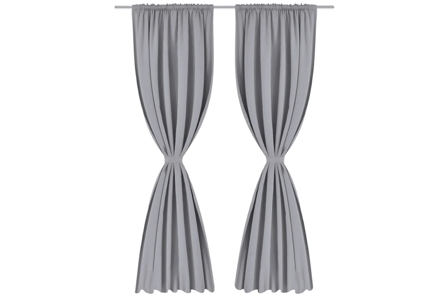 vidaXL 130376 2 Pcs Grey Slot-headed Blackout Curtains 135 X 245cm-2