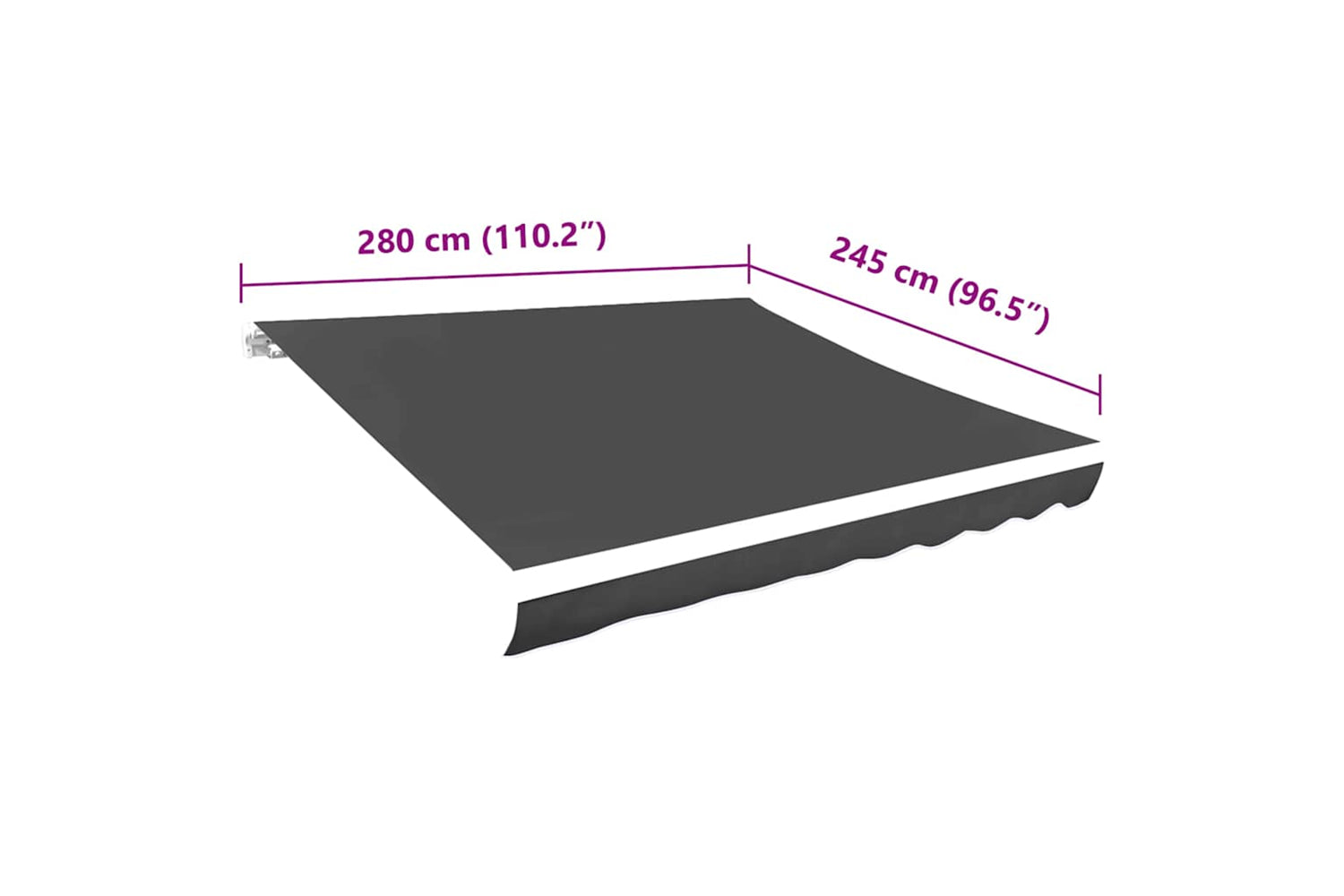 vidaXL 143708 Awning Top Sunshade Canvas Anthracite 300x250cm-5