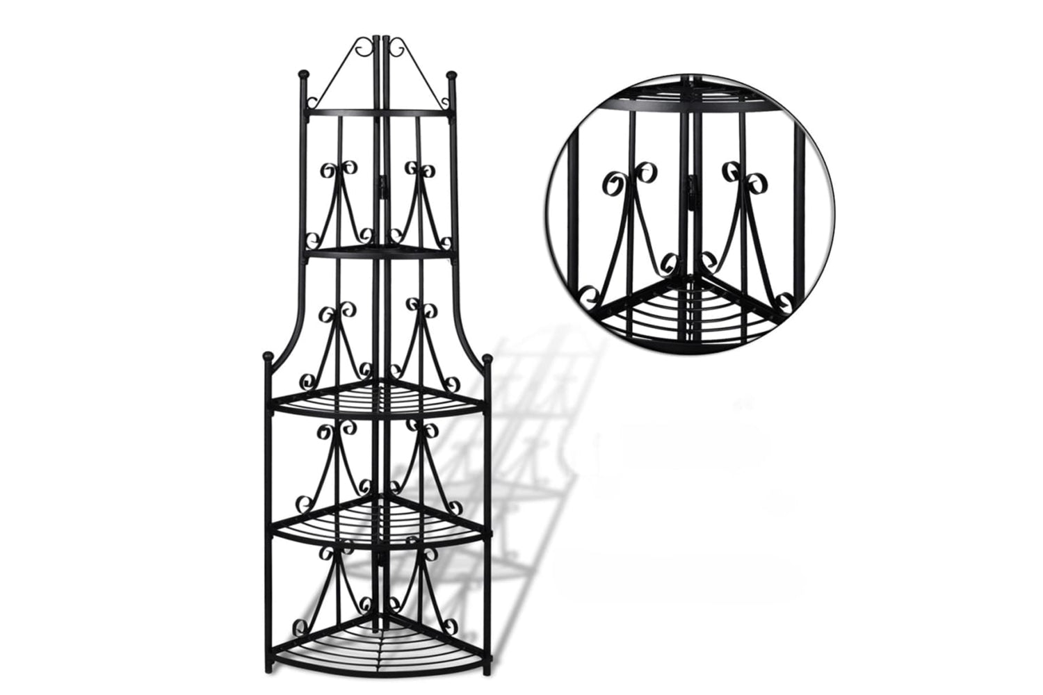 Vidaxl 40782 Corner Plant Rack Black-4