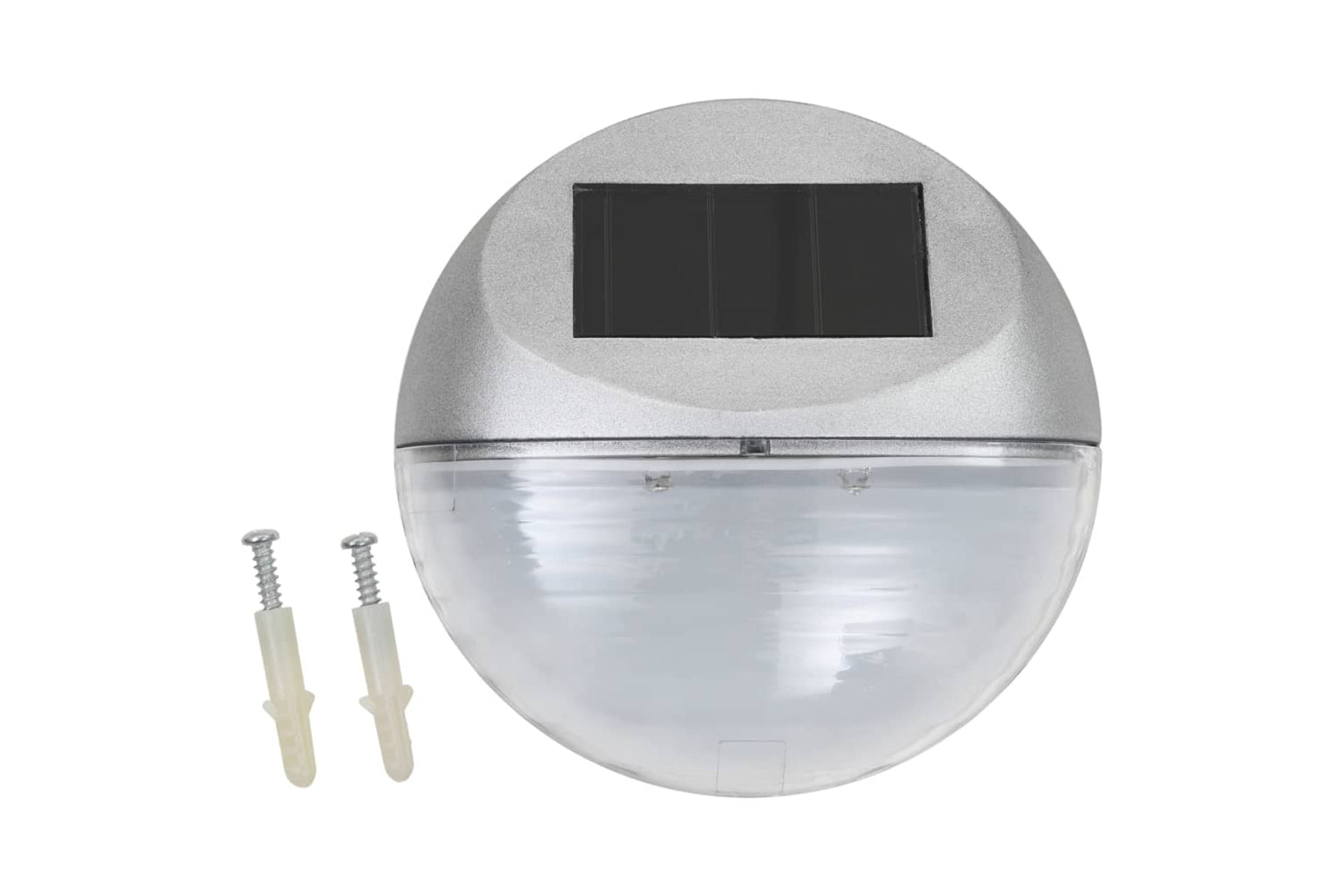 Vidaxl 277140 Outdoor Solar Wall Lamps Led 24 Pcs Round Silver-2