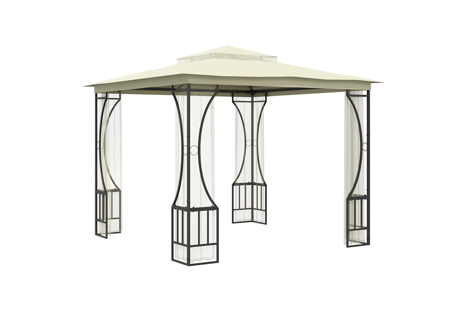 vidaXL 48595 Gazebo With Nets 300x300x265cm Cream-2