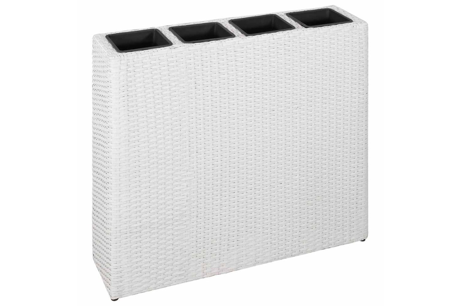 Vidaxl 279081 Garden Raised Bed With 4 Pots 2 Pcs Poly Rattan White(2x45427)-2