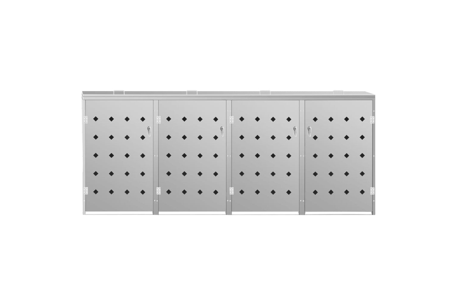 Vidaxl 145382 Quadruple Wheelie Bin Shed 240 L Stainless Steel-2