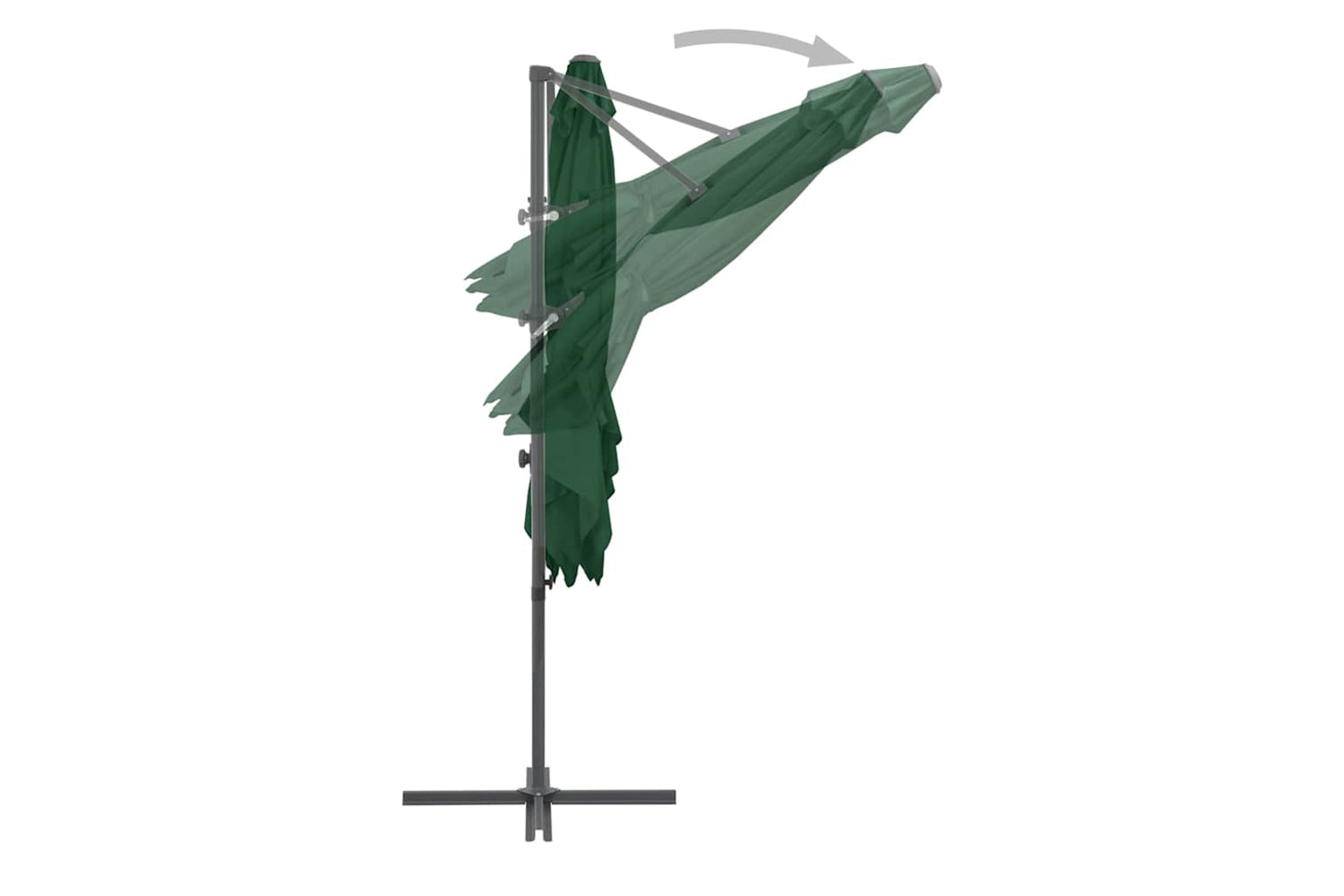 vidaXL 44625 Cantilever Umbrella With Steel Pole Green 250x250cm-5