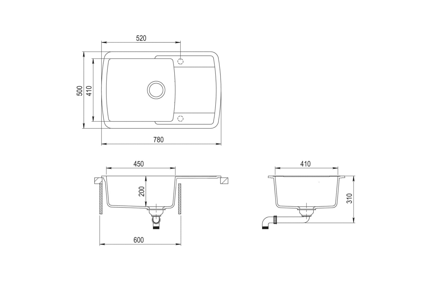 Vidaxl Granite Kitchen Sink Single Basin Grey-7