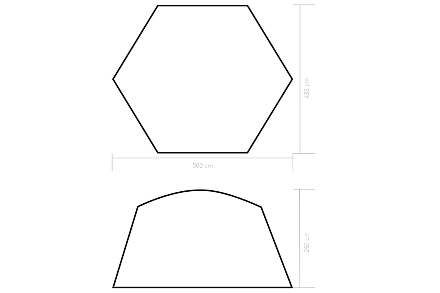 Vidaxl Pool Tent Fabric 500x433x250 Cm Blue-5