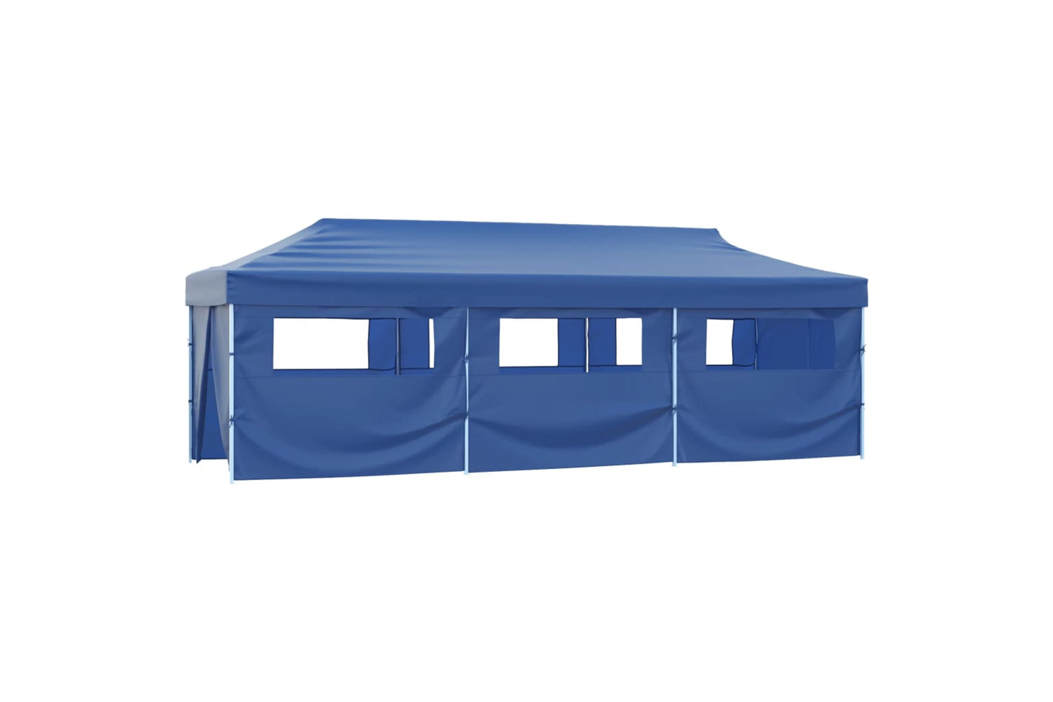 Vidaxl Folding Pop-up Party Tent With 8 Sidewalls 3x9 M Blue-2