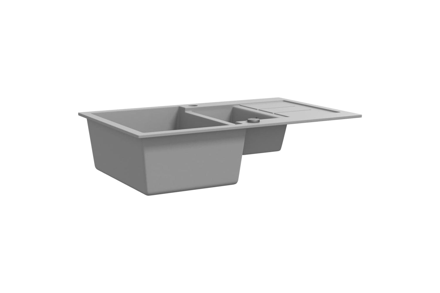 Vidaxl 142951 Granite Kitchen Sink Double Basin Grey-2