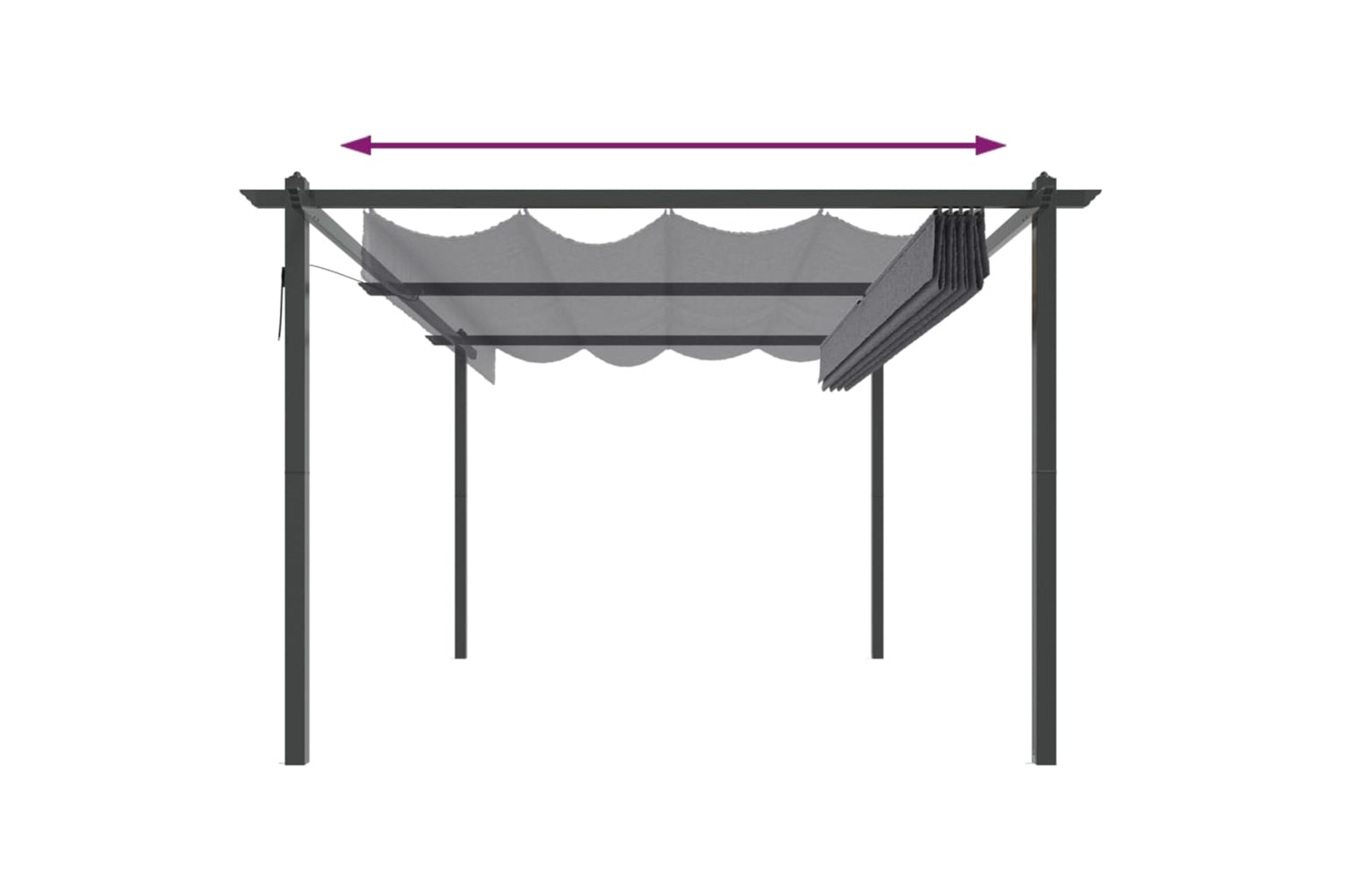 Vidaxl 318538 Garden Gazebo With Retractable Roof 4x3 M Anthracite-4