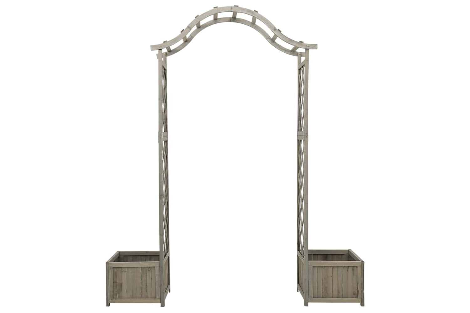 Vidaxl 316392 Garden Pergola With Planter Grey Solid Firwood-3