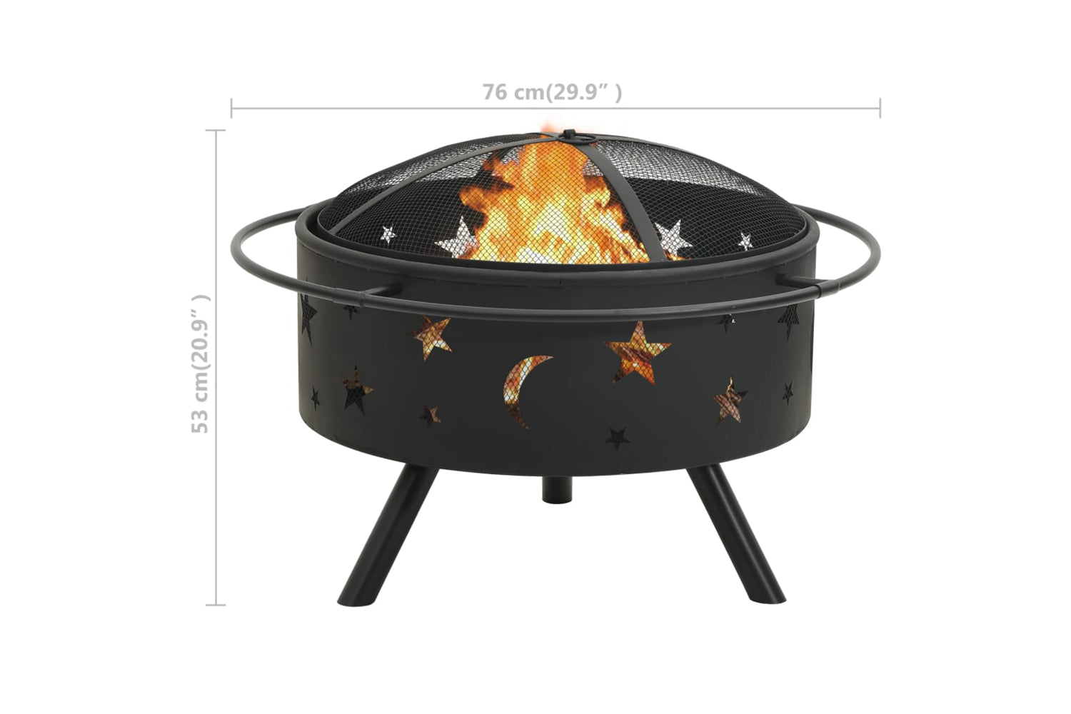 vidaXL 311892 Fire Pit With Poker 76cm Xxl Steel-8