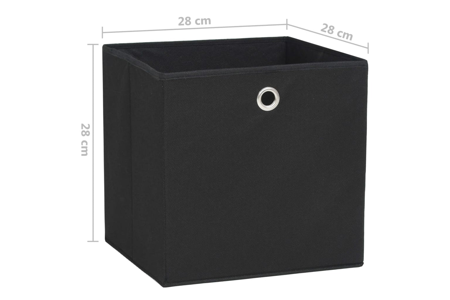 vidaXL 325187 Storage Boxes 4 Pcs Non-woven Fabric 28x28x28cm Black-7