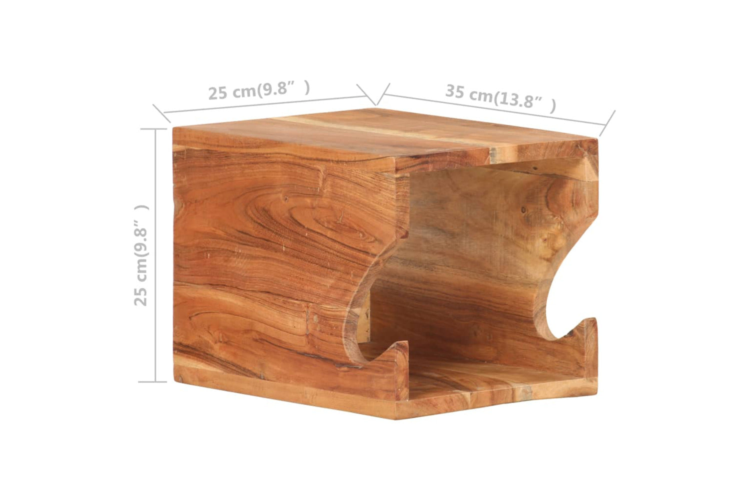 vidaXL 320479 Wall Mounted Bicycle Rack 35x25x25cm Solid Acacia Wood-6