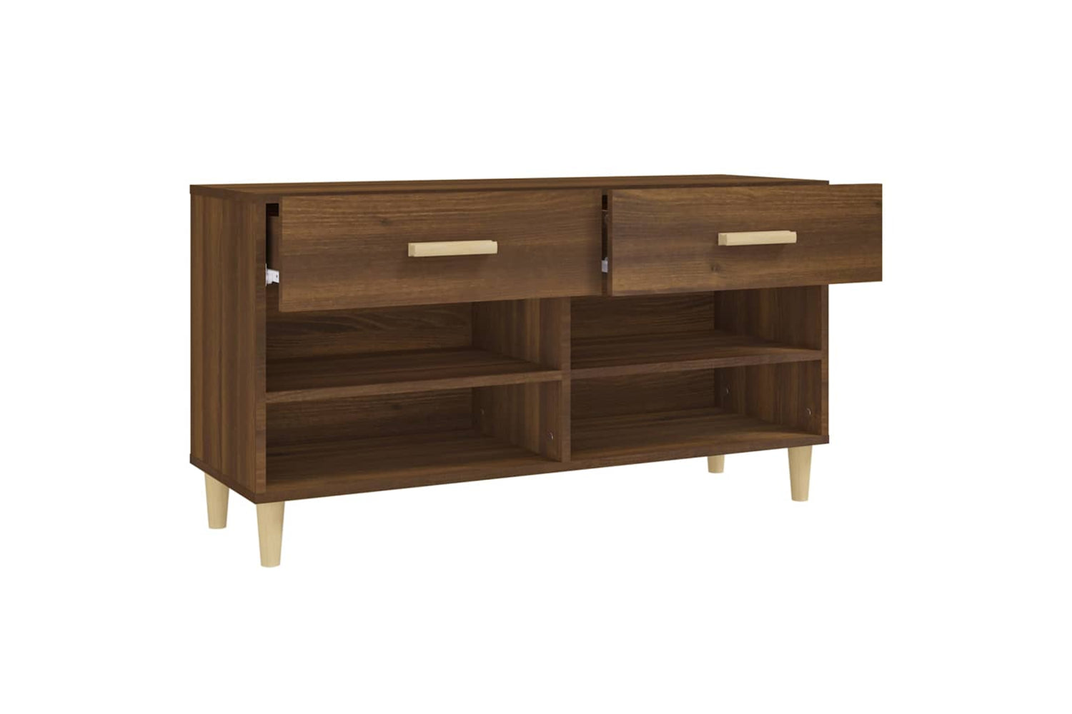 vidaXL 817569 Shoe Cabinet Brown Oak 102x35x55cm Engineered Wood-6