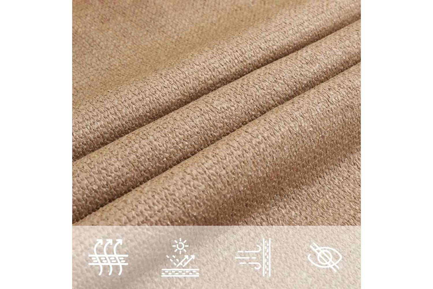 vidaXL 311422 Sunshade Sail 160 G/mÂ² Taupe 3.5x3.5x4.9 M Hdpe-6