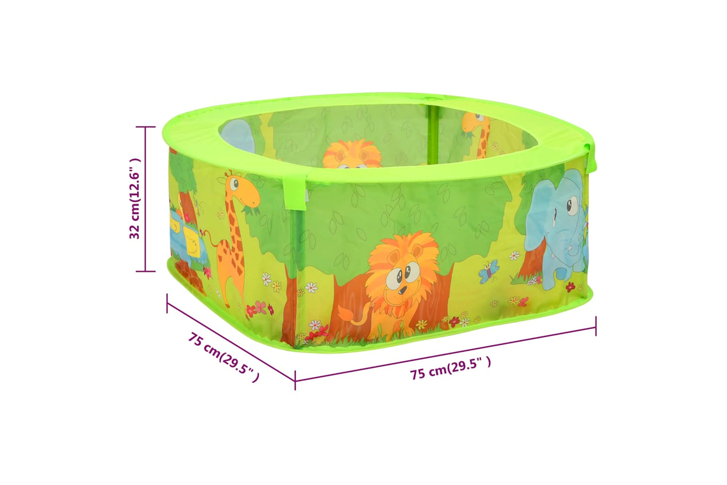 vidaXL 3107720 Ball Pool With 300 Balls For Kids 75x75x32cm-8