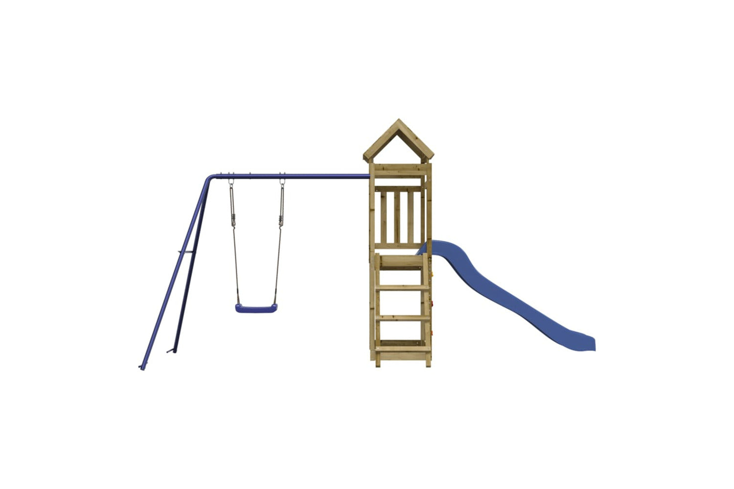 Vidaxl 3155893 Playhouse With Slide Swing Rockwall Impregnated Wood Pine-5