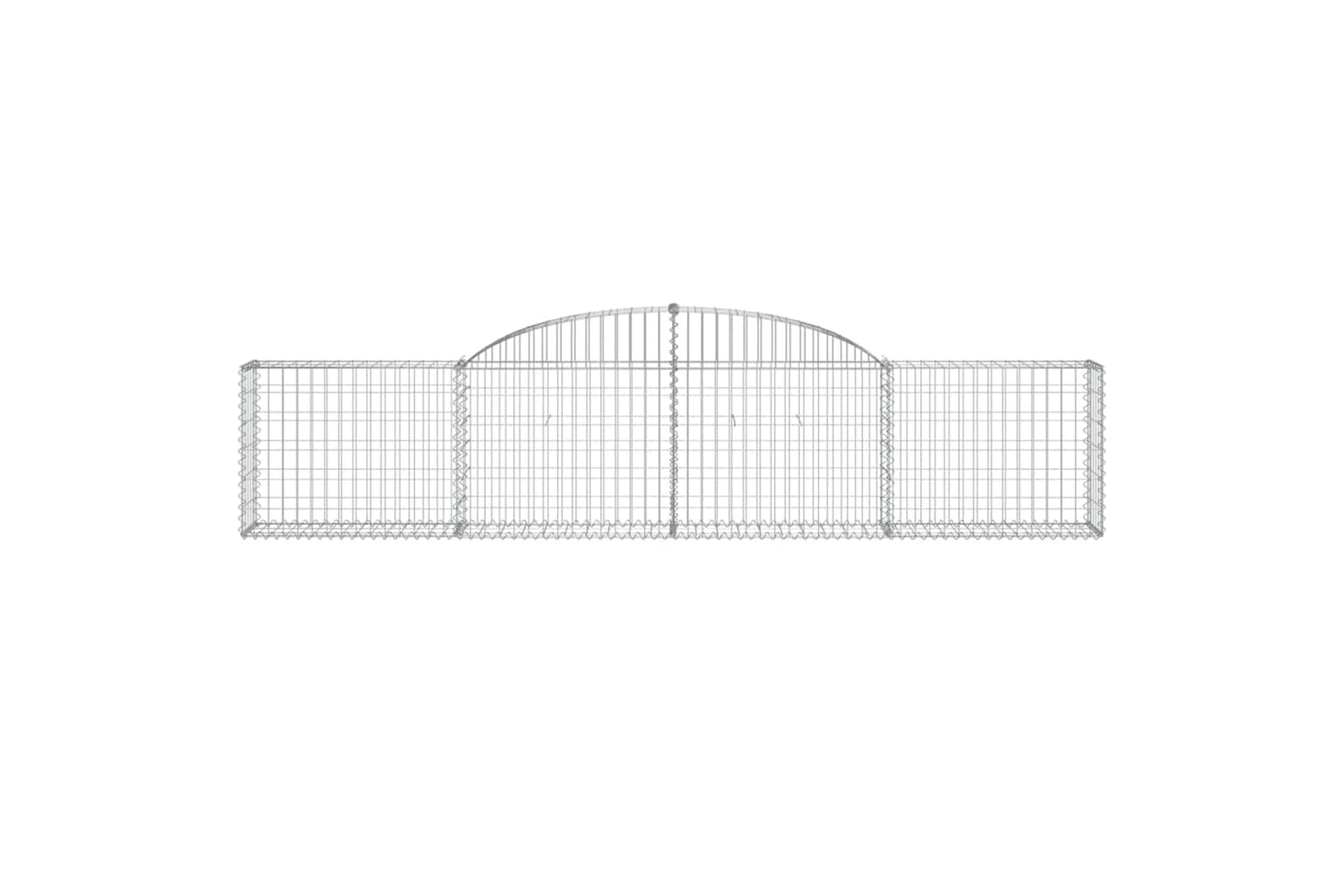 vidaXL 3146494 Arched Gabion Baskets 11 Pcs 300x30x60/80cm Galvanised Iron-3