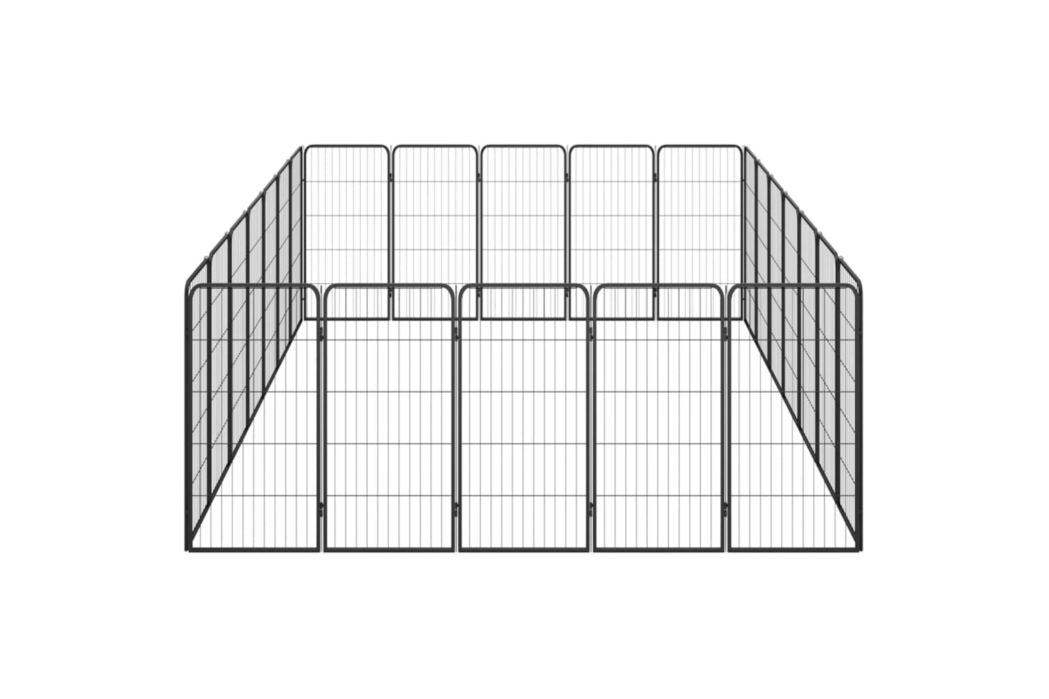 vidaXL 3115962 24-panel Dog Playpen Black 50x100cm Powder-coated Steel-4