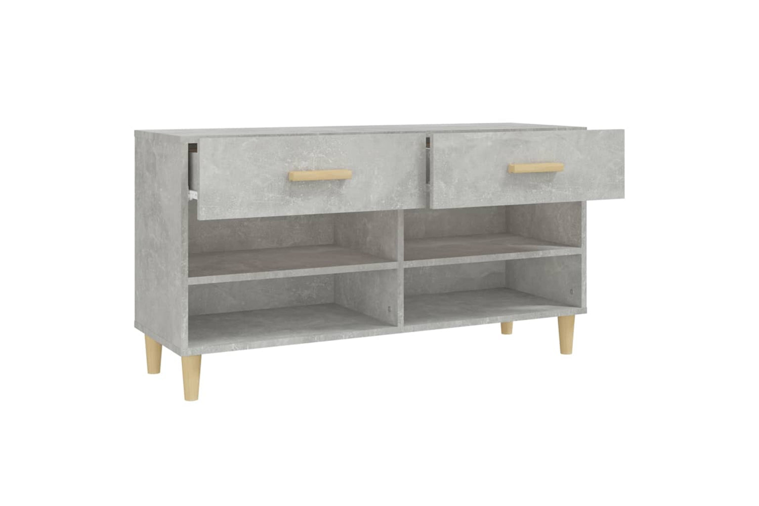 vidaXL 812820 Shoe Cabinet Concrete Grey 102x35x55cm Engineered Wood-6