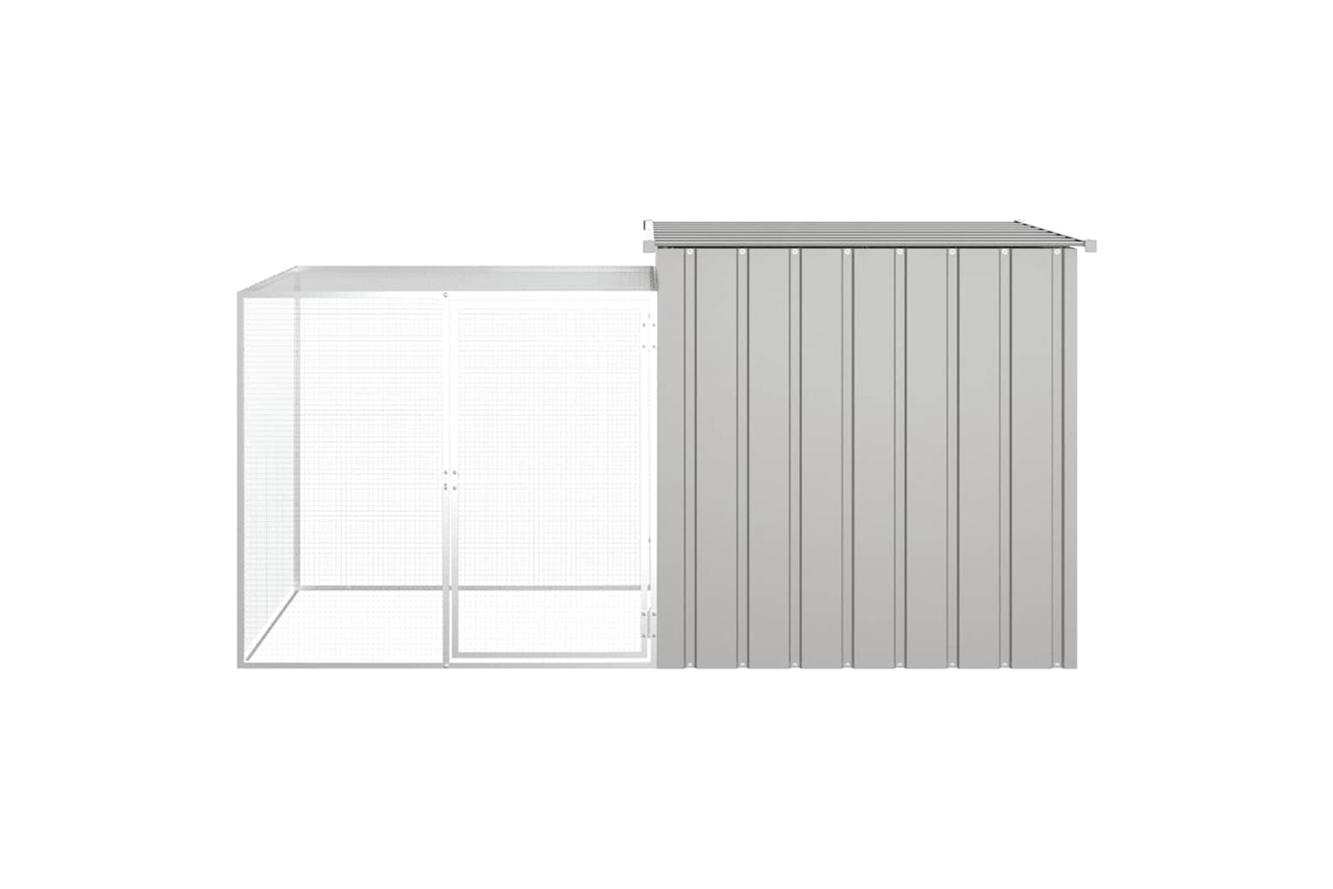 vidaXL 3155528 Rabbit Cage Grey 200x91x100cm Galvanised Steel-3
