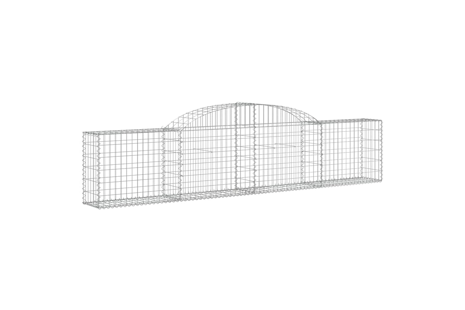 vidaXL 3146487 Arched Gabion Baskets 4 Pcs 300x30x60/80cm Galvanised Iron-2