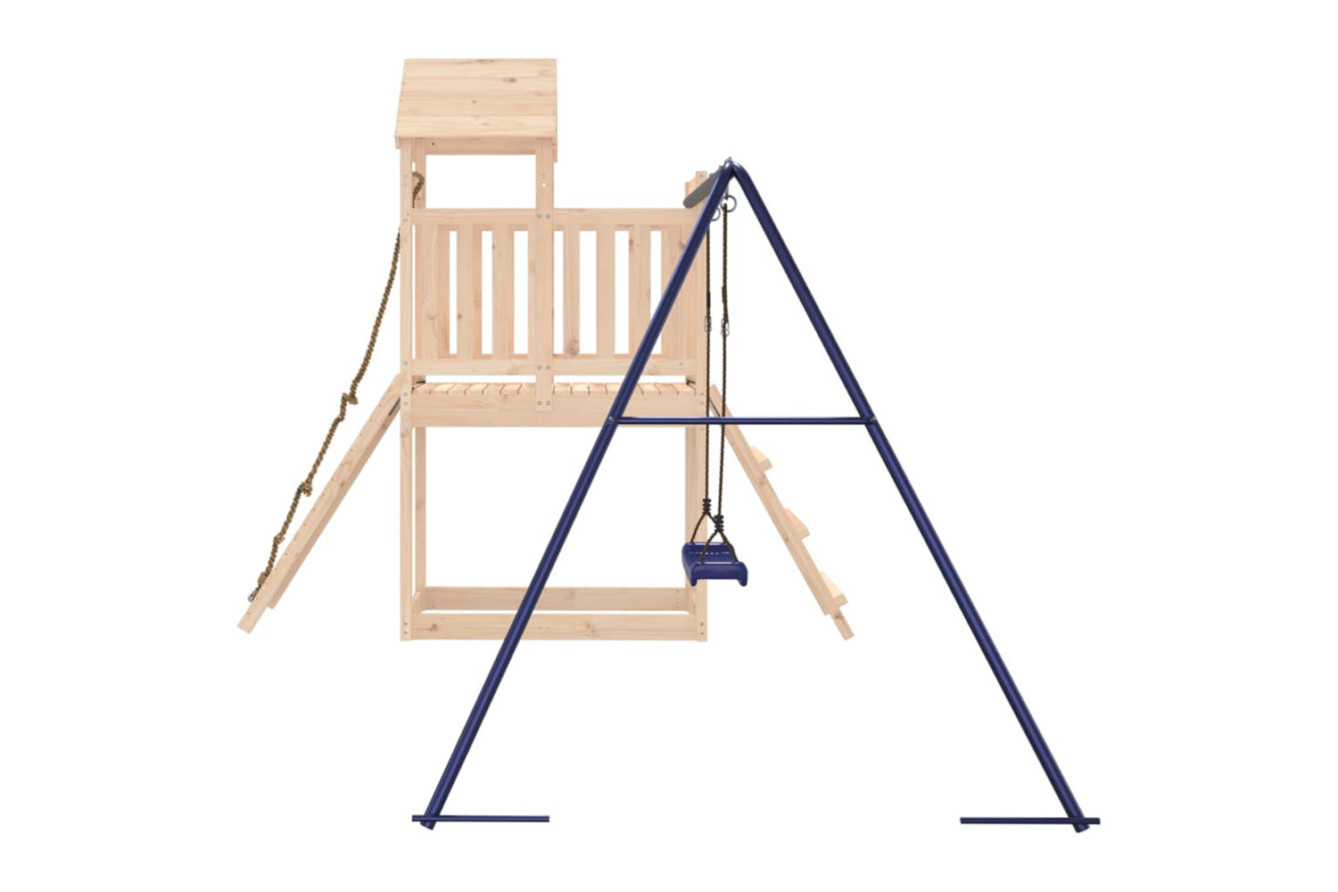 Vidaxl 3155870 Playhouse With Swing Climbing Wall Solid Wood Pine-6
