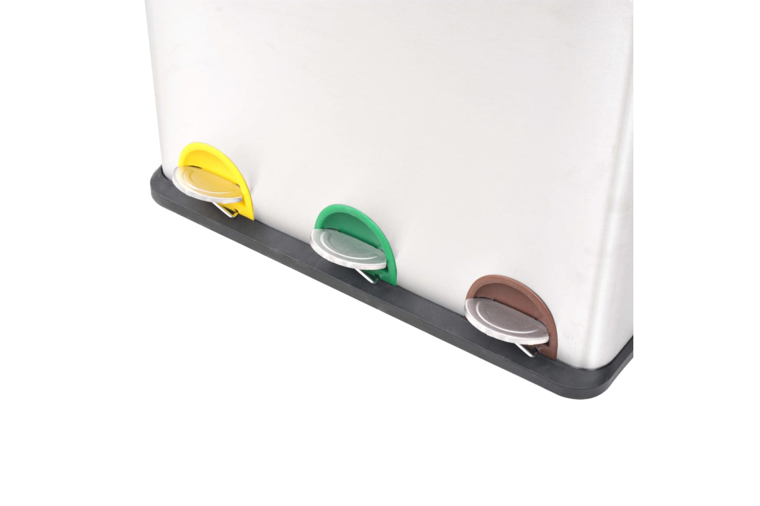 Vidaxl 50602 Recycling Pedal Bin Garbage Trash Bin Stainless Steel 54 L-3