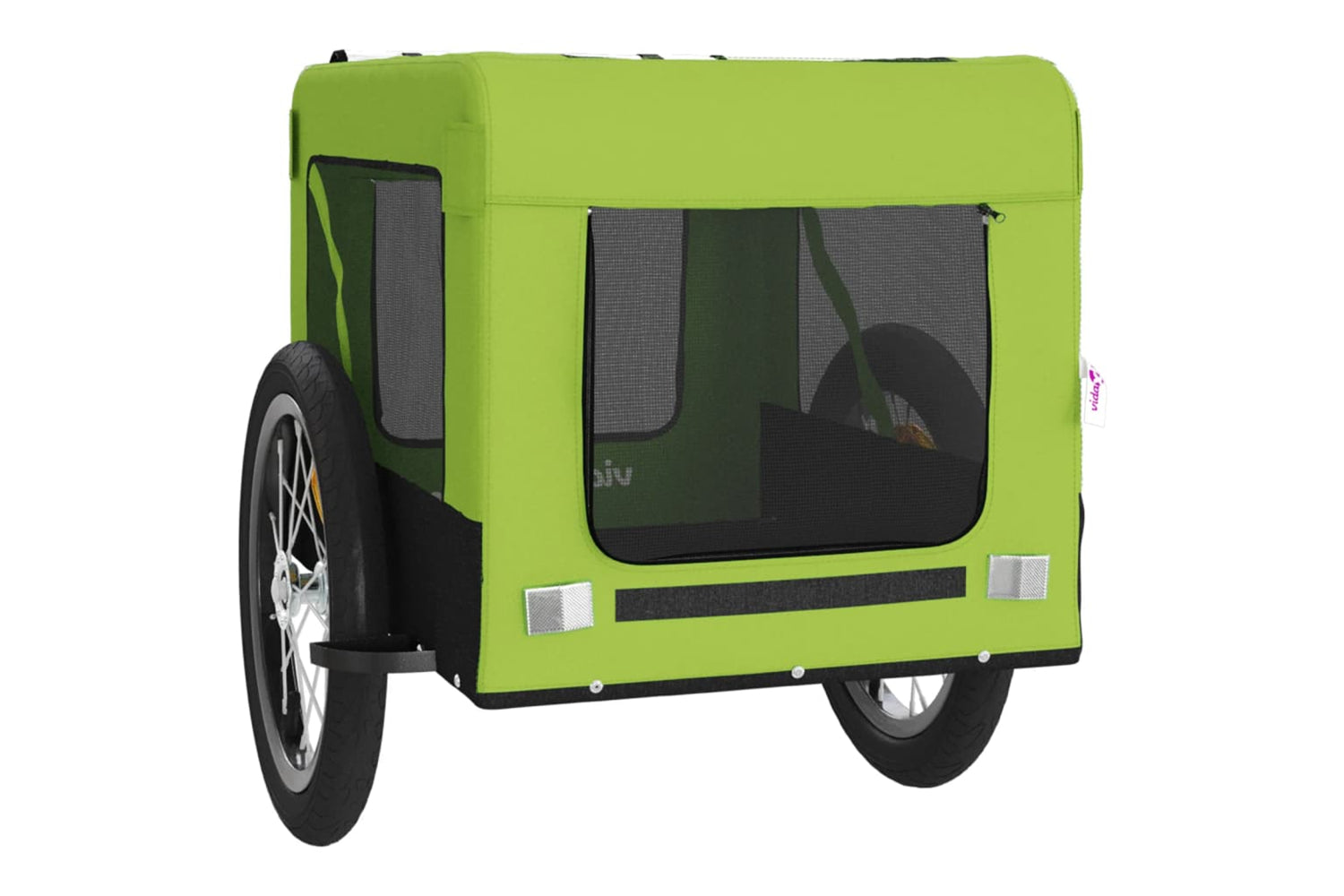 Vidaxl 93920 Pet Bike Trailer Green And Black Oxford Fabric And Iron-5