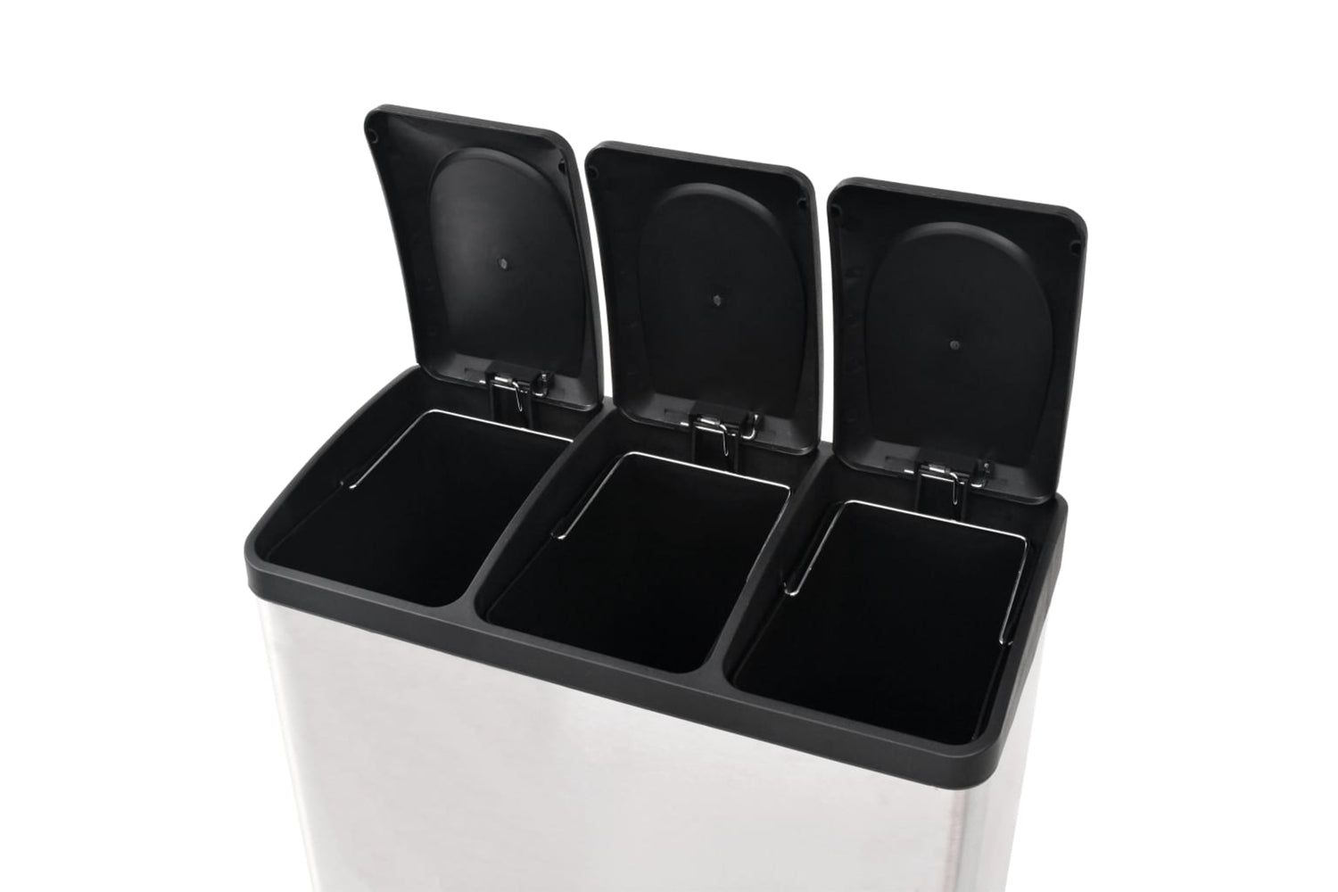 Vidaxl 50602 Recycling Pedal Bin Garbage Trash Bin Stainless Steel 54 L-5