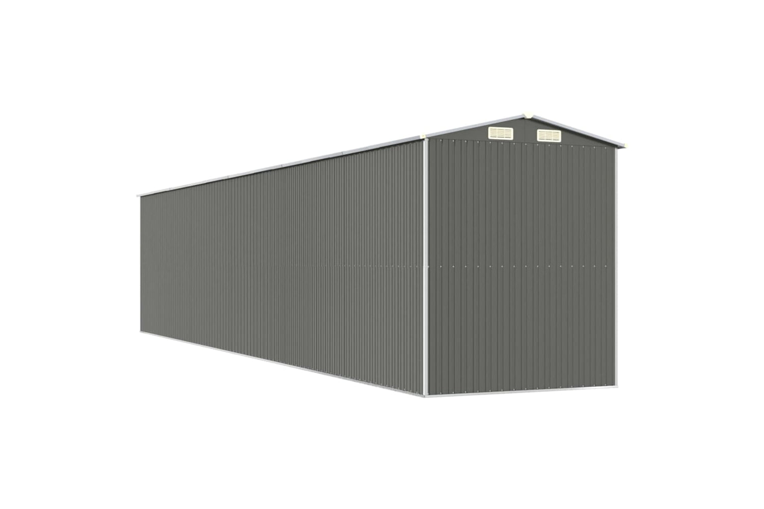 vidaXL 3147447 Garden Shed Light Grey 192x938x223cm Galvanised Steel-5