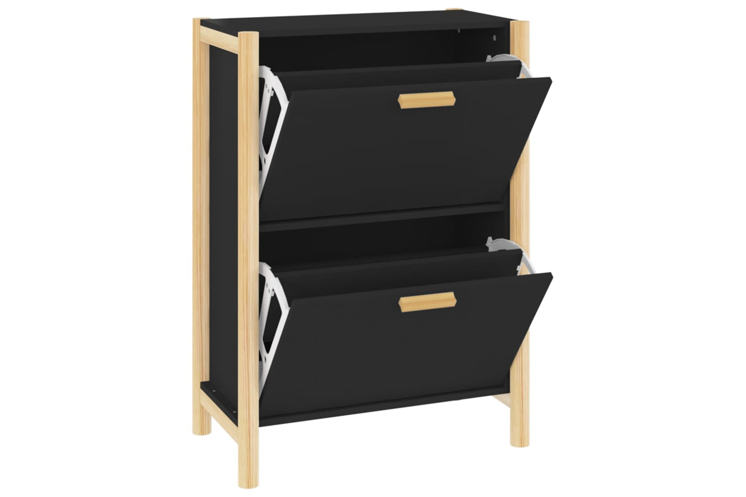 vidaXL 345685 Shoe Cabinet Black 57.5x33x80cm Engineered Wood-7
