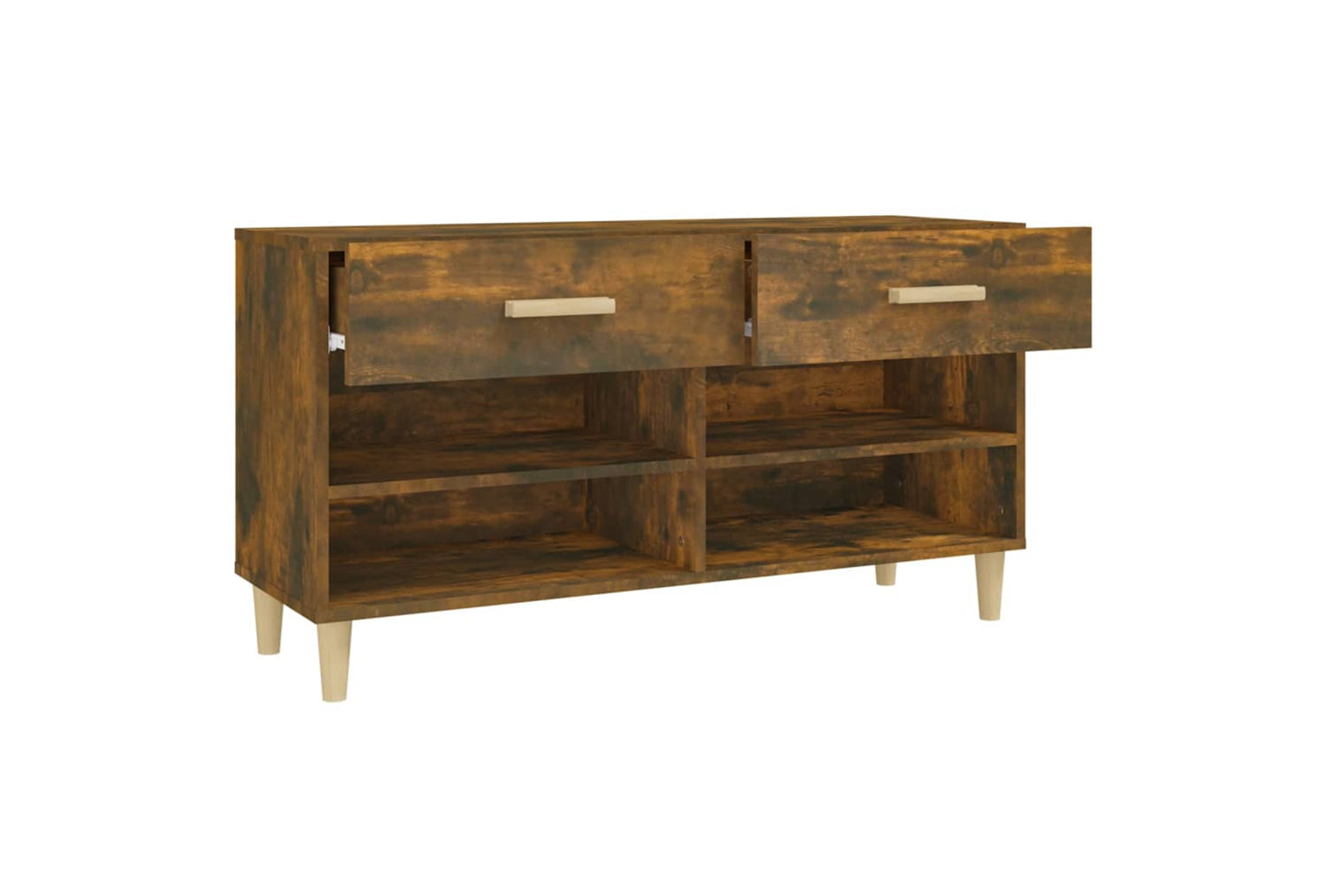 vidaXL 817567 Shoe Cabinet Smoked Oak 102x35x55cm Engineered Wood-6