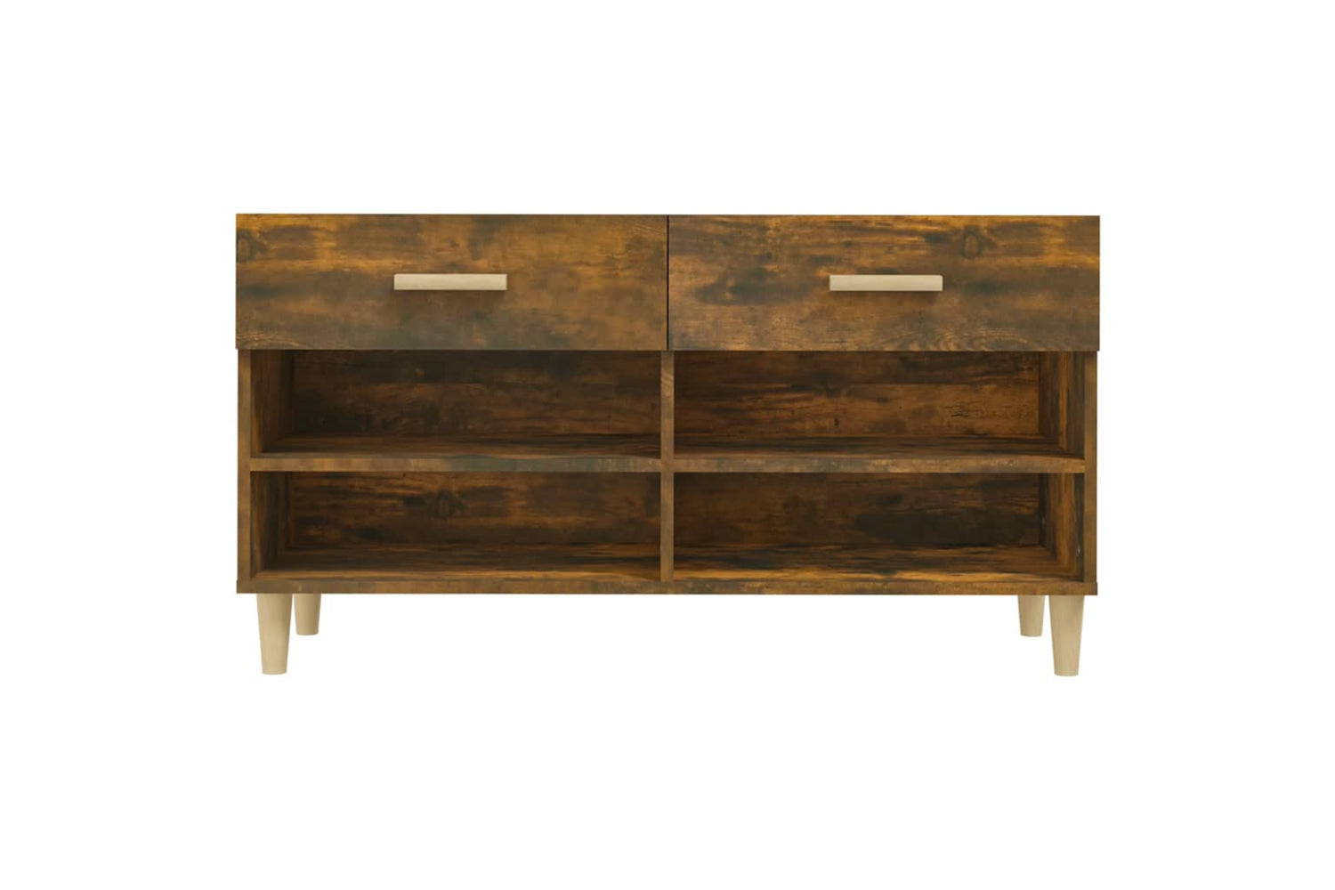 vidaXL 817567 Shoe Cabinet Smoked Oak 102x35x55cm Engineered Wood-5