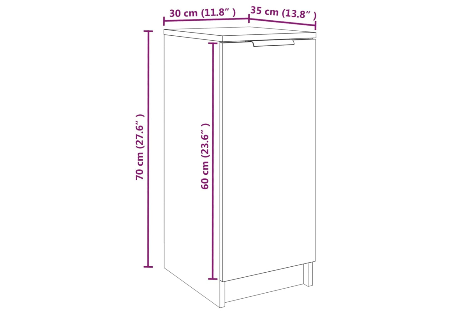 vidaXL 817099 Shoe Cabinet Smoked Oak 30x35x70cm Engineered Wood-8
