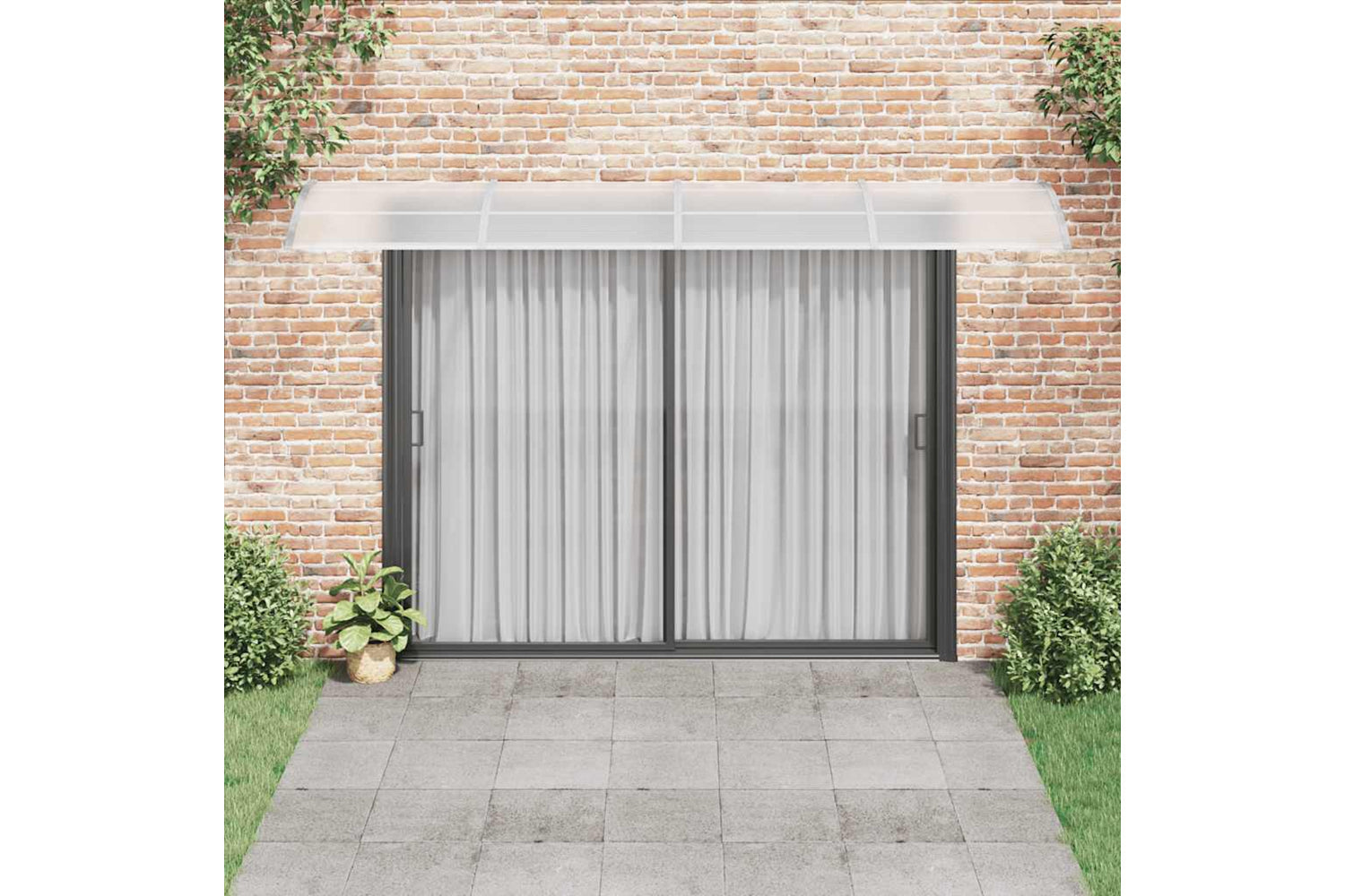 vidaXL Door Canopy Grey 400x100cm Polycarbonate-2
