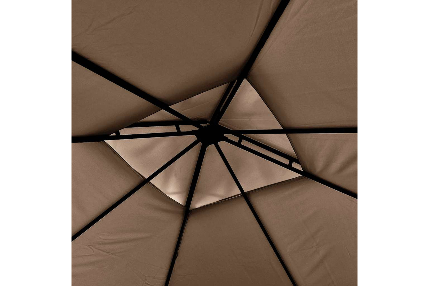 Vidaxl 312268 Gazebo With Double Extending Roofs 3x3x2.75 M Taupe 180g/mâ²-6