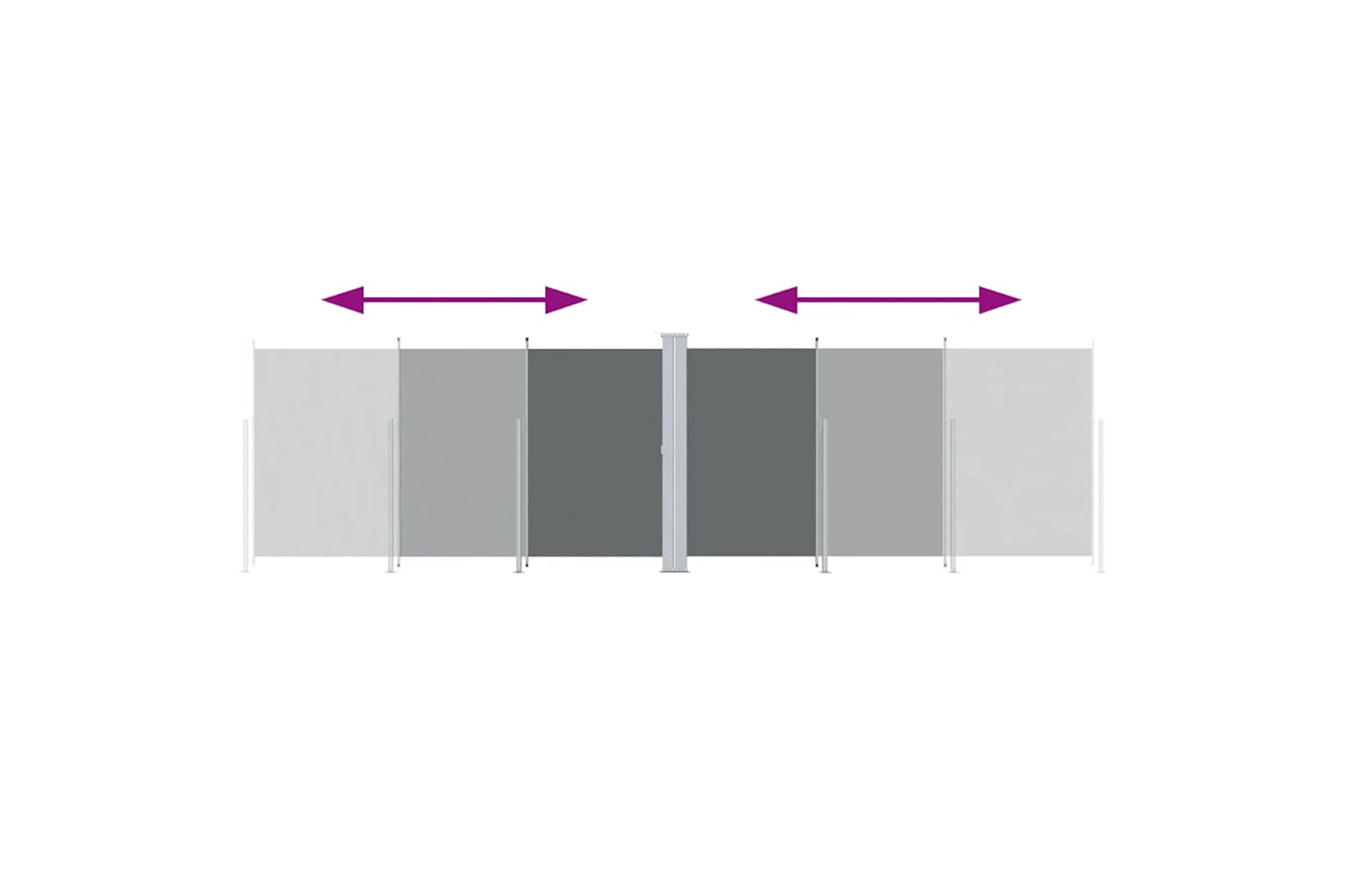vidaXL 318002 Retractable Side Awning Anthracite 180x600cm-2