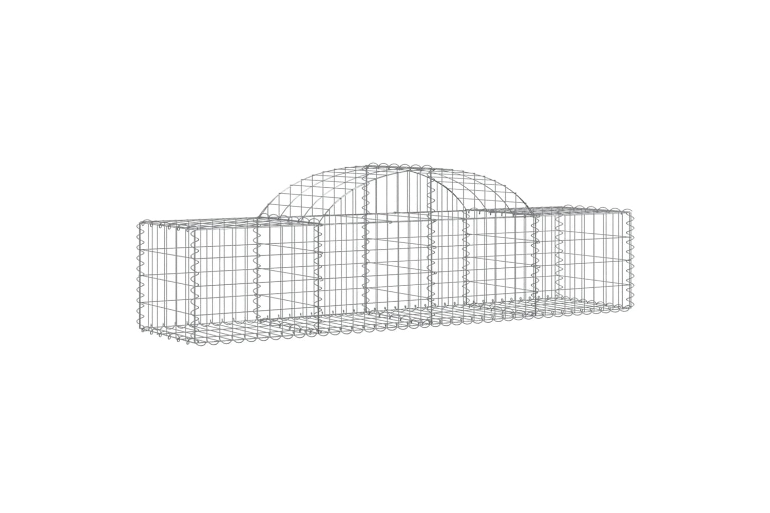 vidaXL 3146257 Arched Gabion Baskets 2 Pcs 200x50x40/60cm Galvanised Iron-2