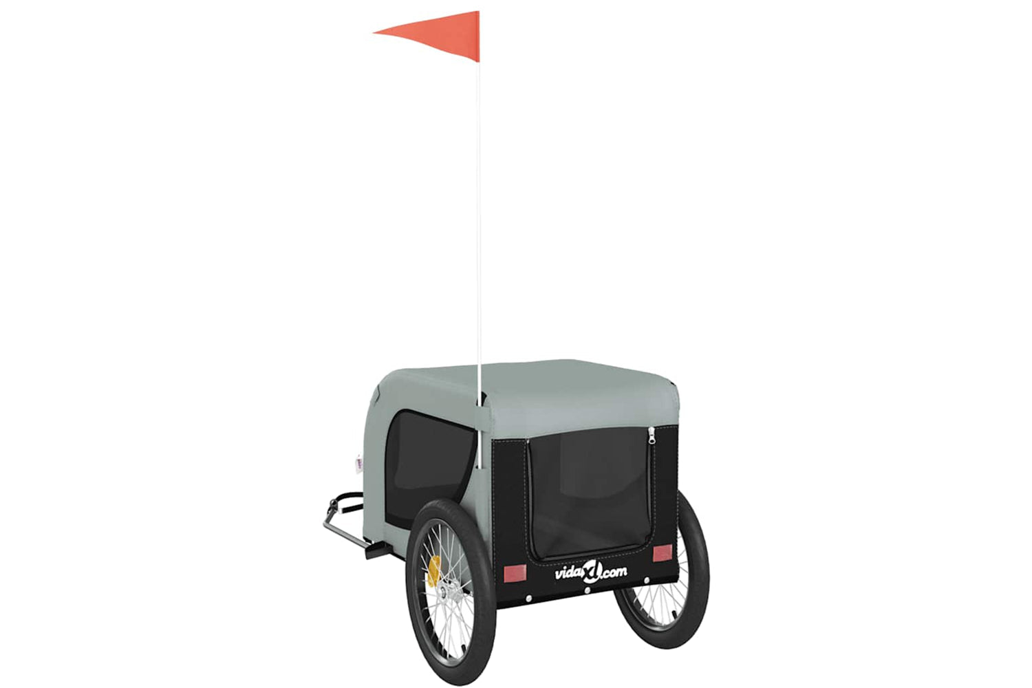 Vidaxl 94007 Pet Bike Trailer Grey And Black Oxford Fabric And Iron-6