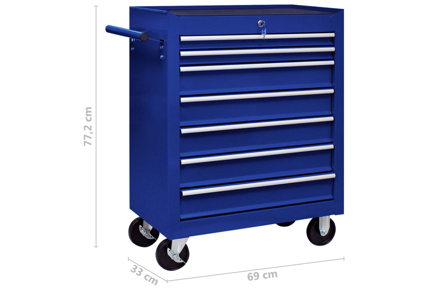 vidaXL 147173 Workshop Tool Trolley with 7 Drawers | Blue-7