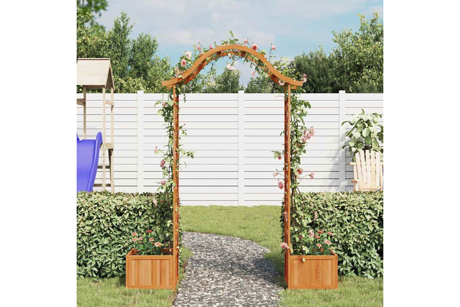 Vidaxl 316388 Garden Pergola With Planter Solid Firwood-2
