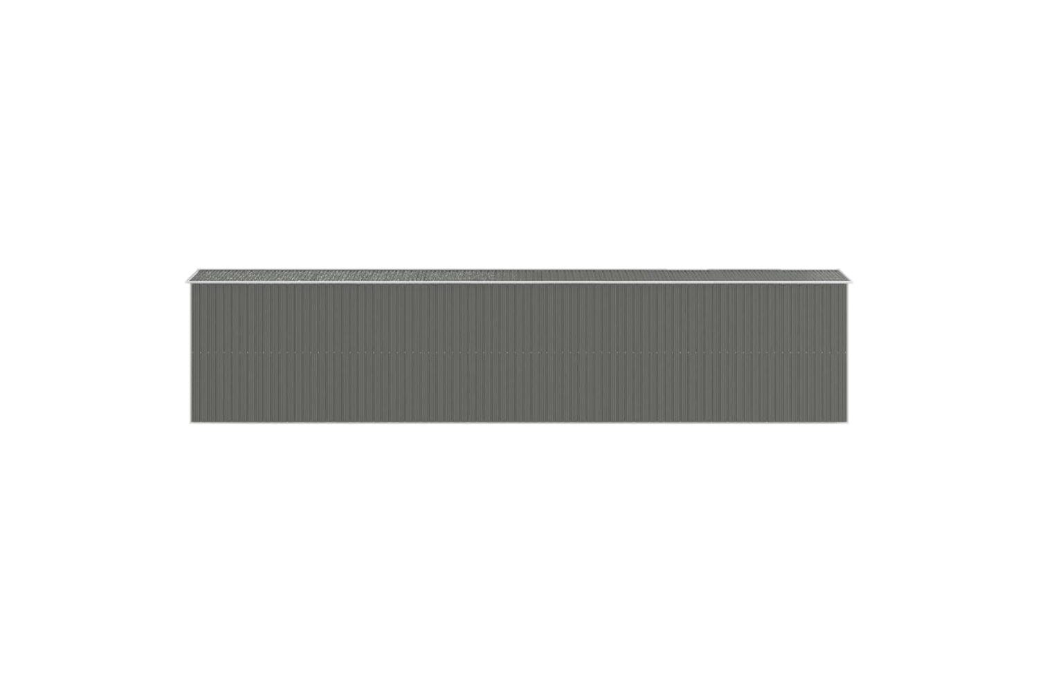 vidaXL 3147447 Garden Shed Light Grey 192x938x223cm Galvanised Steel-4