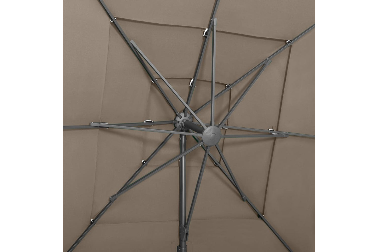 vidaXL 313823 4-tier Parasol With Aluminium Pole Taupe 250x250cm-7