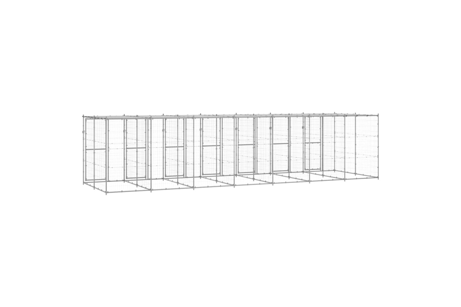 Vidaxl 3082276 Outdoor Dog Kennel Galvanised Steel With Roof 16.94 M2-4