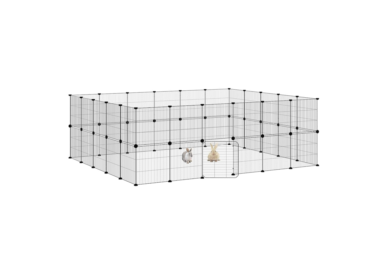 vidaXL 3114046 44-panel Pet Cage With Door Black 35x35cm Steel-2