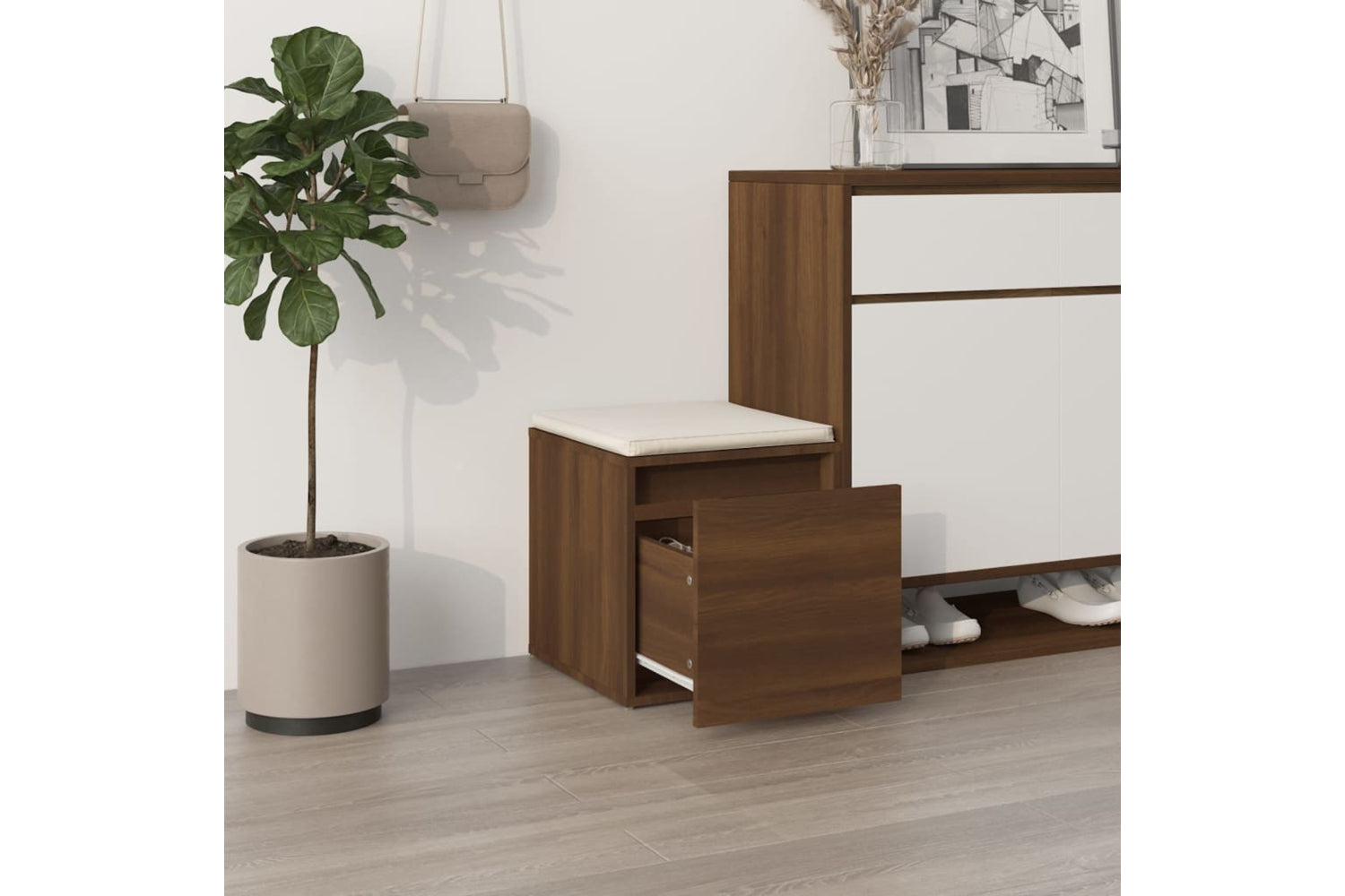 vidaXL 820519 Box Drawer Brown Oak 40.5x40x40cm Engineered Wood-2